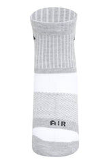 Techno Air Unisex Quarter Sports Socks – Zokni 3 Pair Pack in Light Grey