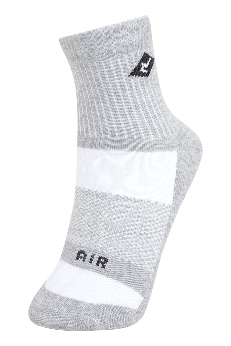 Techno Air Unisex Quarter Sports Socks – Zokni 3 Pair Pack in Light Grey