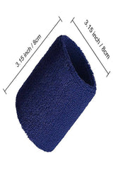 Durable Navy Blue Wristbands – 6-Pack for All-Day Sports Comfort - Zokni
