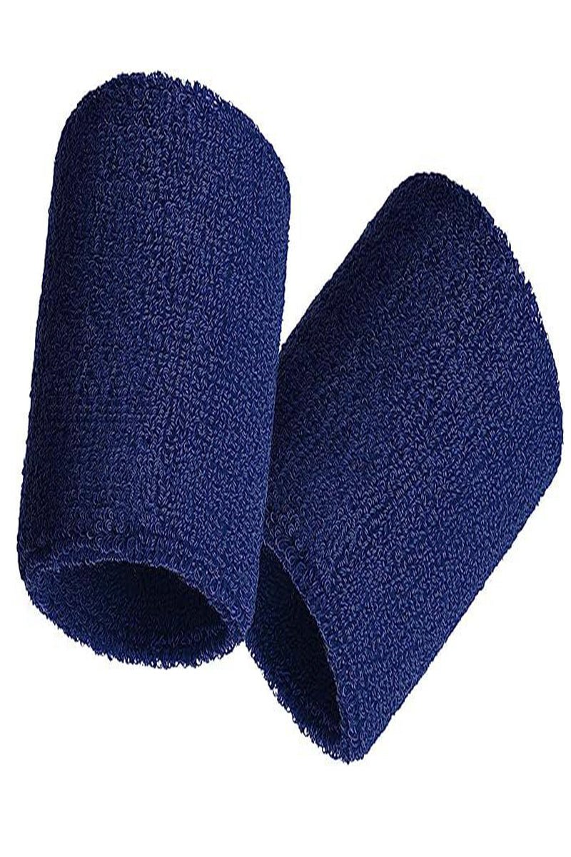 Durable Navy Blue Wristbands – 6-Pack for All-Day Sports Comfort- Zokni