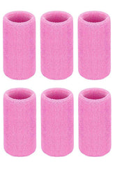 Sports Wrist Sweatbands - 6 Pack for Athletics & Workouts ( Pink ) - Zokni