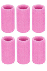 Sports Wrist Sweatbands - 6 Pack for Athletics & Workouts ( Pink ) - Zokni