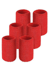 Zokni InfernoGrip Sports Wrist Sweatbands– Red Hot 6-Pack for Fitness - Zokni