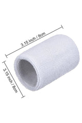 Sports Wrist Sweatbands - 6 Pack for Athletics & Workouts ( White ) - Zokni