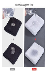 Sports Wrist Sweatbands - 6 Pack for Athletics & Workouts ( White ) - Zokni