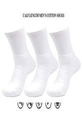 ZOKNI Full Cushion Men’s High Ankle Sports Socks – 3 Pairs, Free Size Comfort Wear