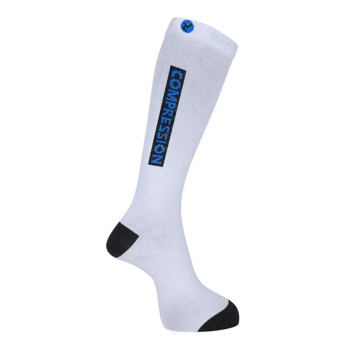 ZOKNI Pain Relief Compression Socks- Buy 1 pair get 1 pair free - White with Black Reinforced Heel & Toe