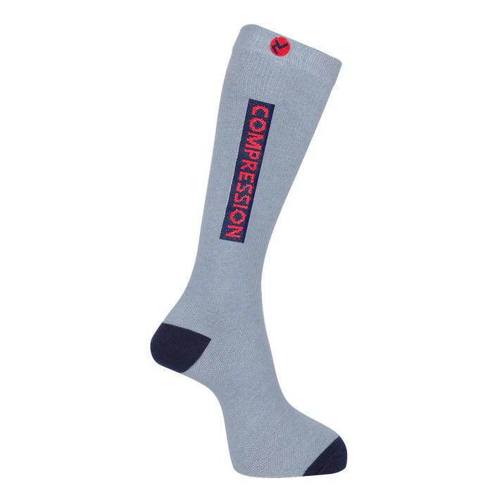 ZOKNI Pain Relief Compression Socks- Buy 1 pair get 1 pair free - Blue with Grey Reinforced Heel & Toe