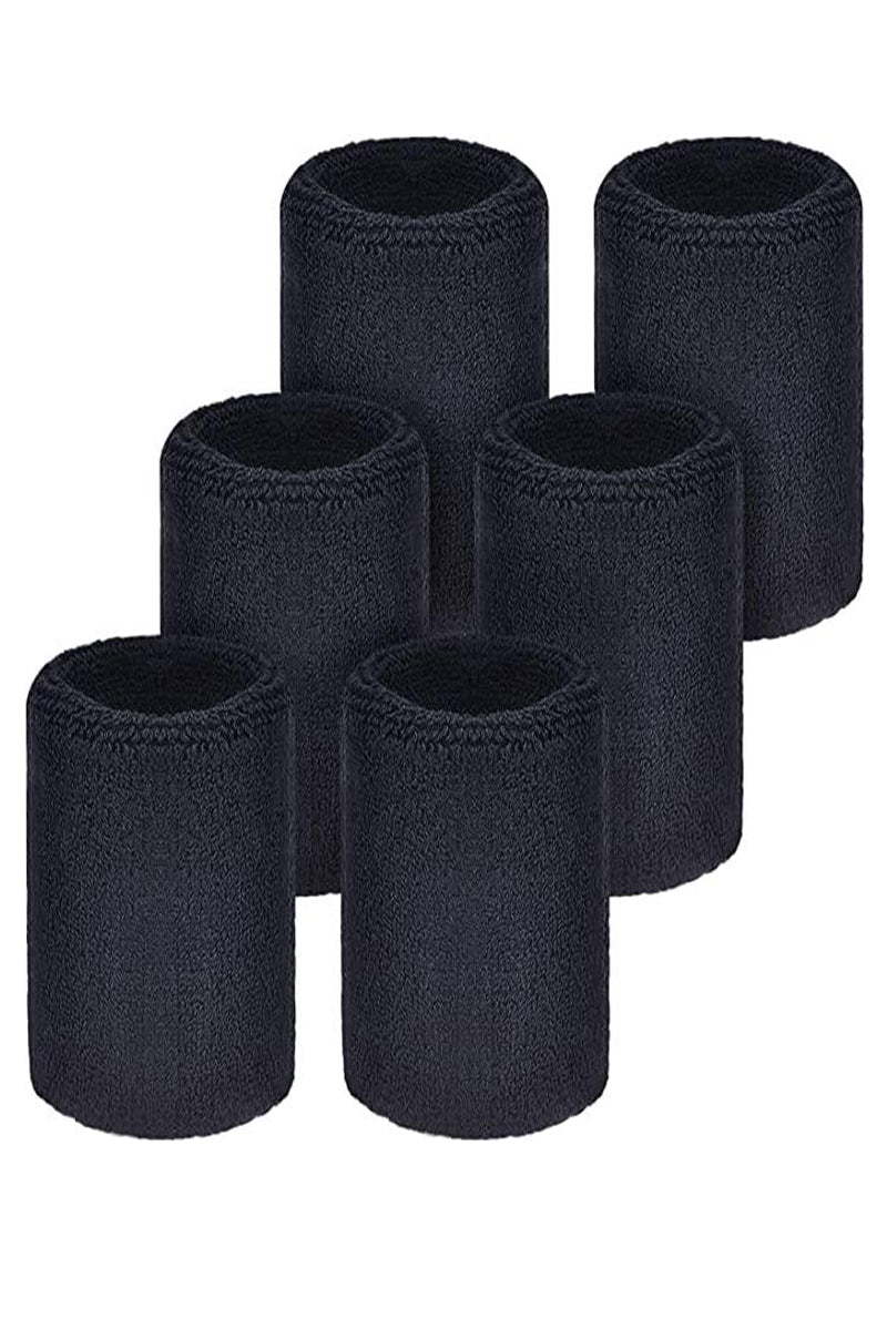 Zokni ShadowGrip Sweatbands – Black Edition, 6-Pack