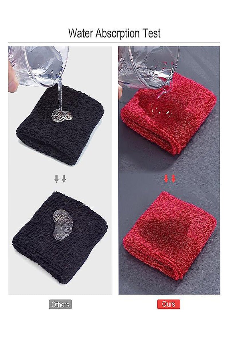 Sports Wrist Sweatbands - 6 Pack for Athletics & Workouts ( Maroon ) - Zokni