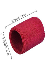 Sports Wrist Sweatbands - 6 Pack for Athletics & Workouts ( Maroon ) - Zokni