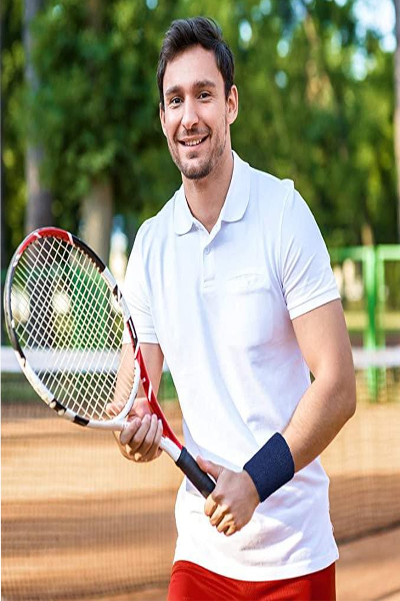 Durable Navy Blue Wristbands – 6-Pack for All-Day Sports Comfort - Zokni