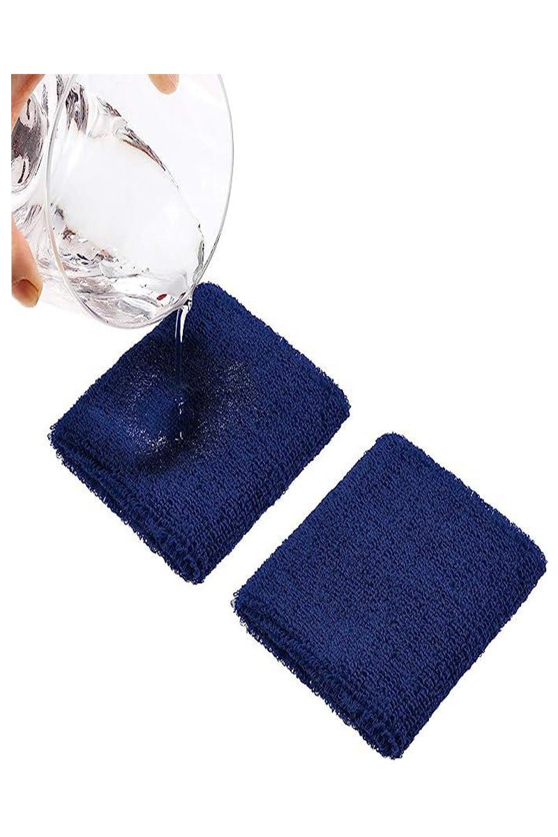 Durable Navy Blue Wristbands – 6-Pack for All-Day Sports Comfort - Zokni