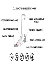 ZOKNI Full Cushion Men’s High Ankle Sports Socks – 3 Pairs, Free Size Comfort Wear