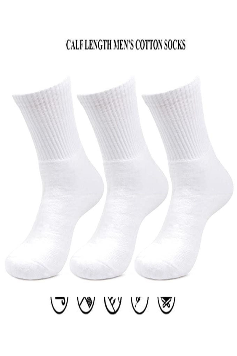 ZOKNI Full Cushion Men’s High Ankle Sports Socks – 3 Pairs, Free Size Comfort Wear