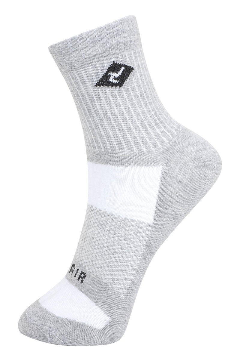 Techno Air Unisex Quarter Sports Socks – Zokni 3 Pair Pack in Light Grey